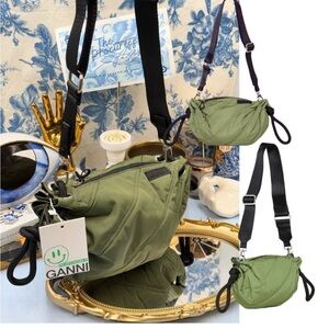 GANNI Small Quilted Drawstring Duffle Bag Crossbody